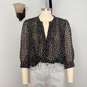 JOIE Ditsy Floral Pleated Blouse - Size Small